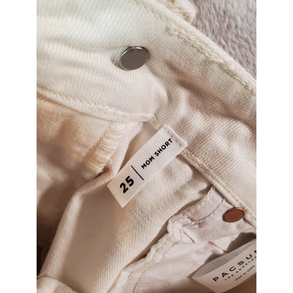 PacSun Mom Short Women Size 25 Cream Tan Denim Cotton 5-Pocket Design Light Wash - Picture 11 of 11